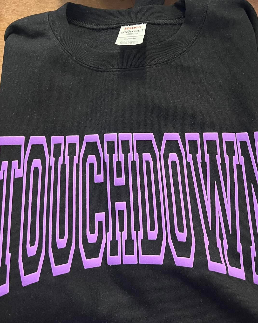 Purple Touchdown Comfort Colors Crewneck