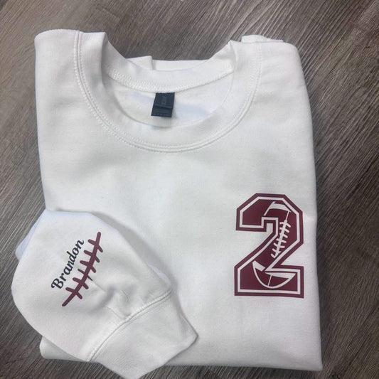 Custom Football Number Crewneck