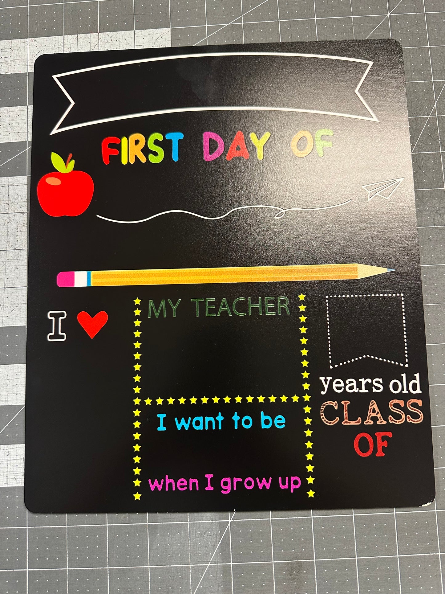 Reversible School Day Chalkboard