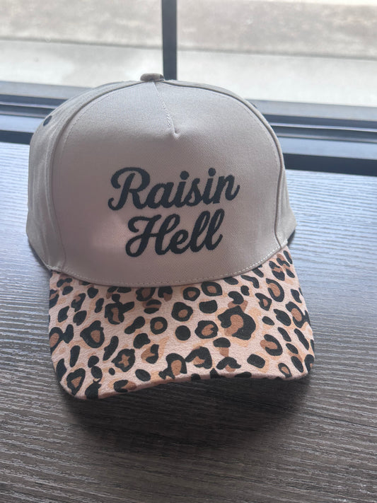 Raisin Hell Hat- Leopard