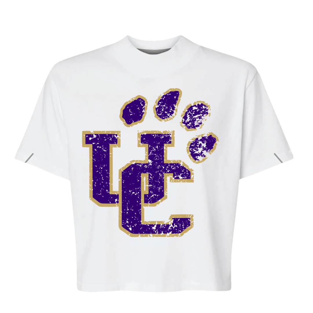 UC Paw Distressed Boxy Tee- Womens
