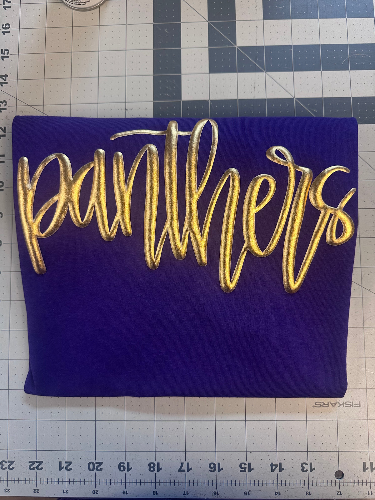 Gold Metallic Puff Panthers Top