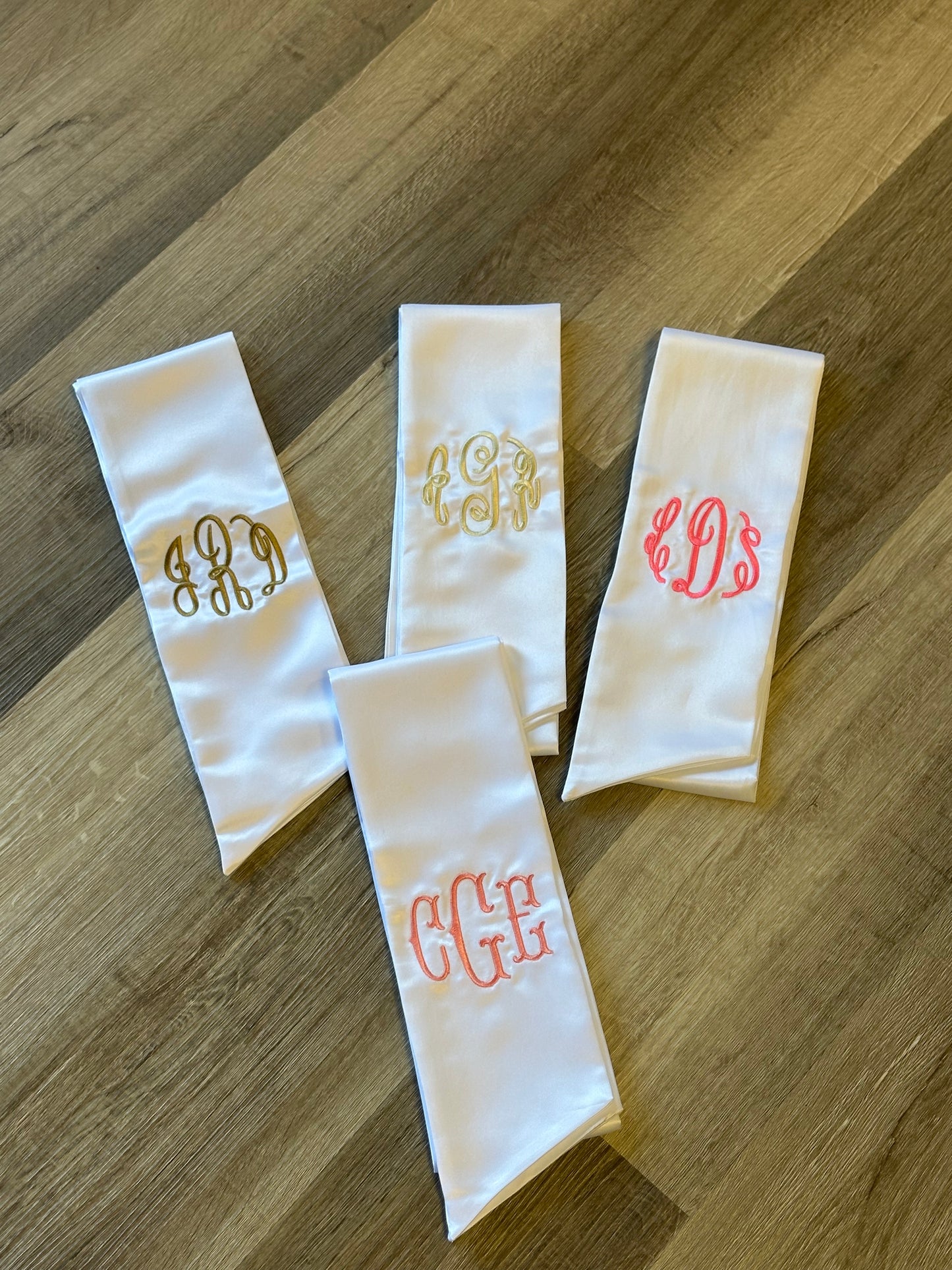 White Embroidered Prom Bouquet Ribbon