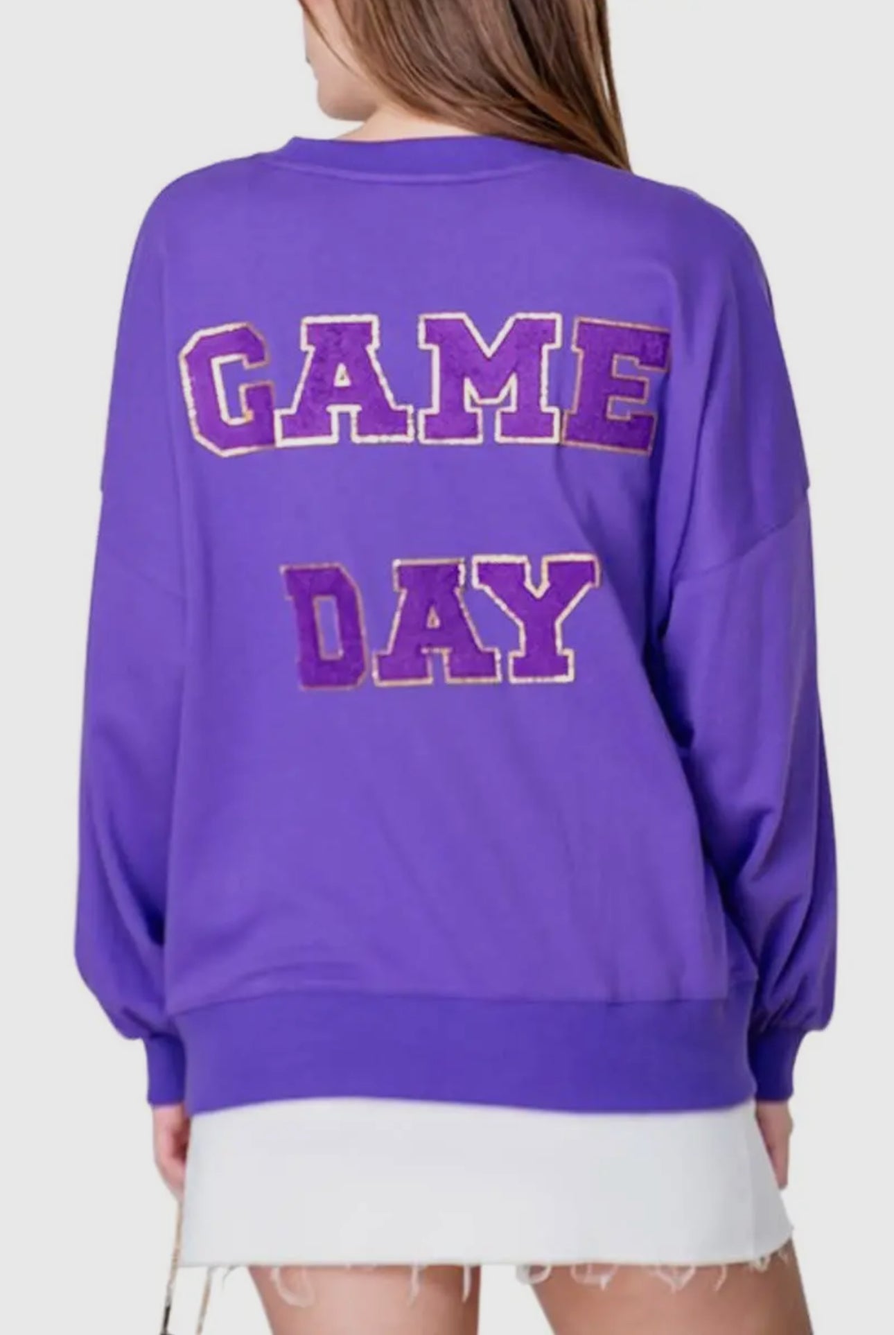 Purple Game Day Chenille Sweater