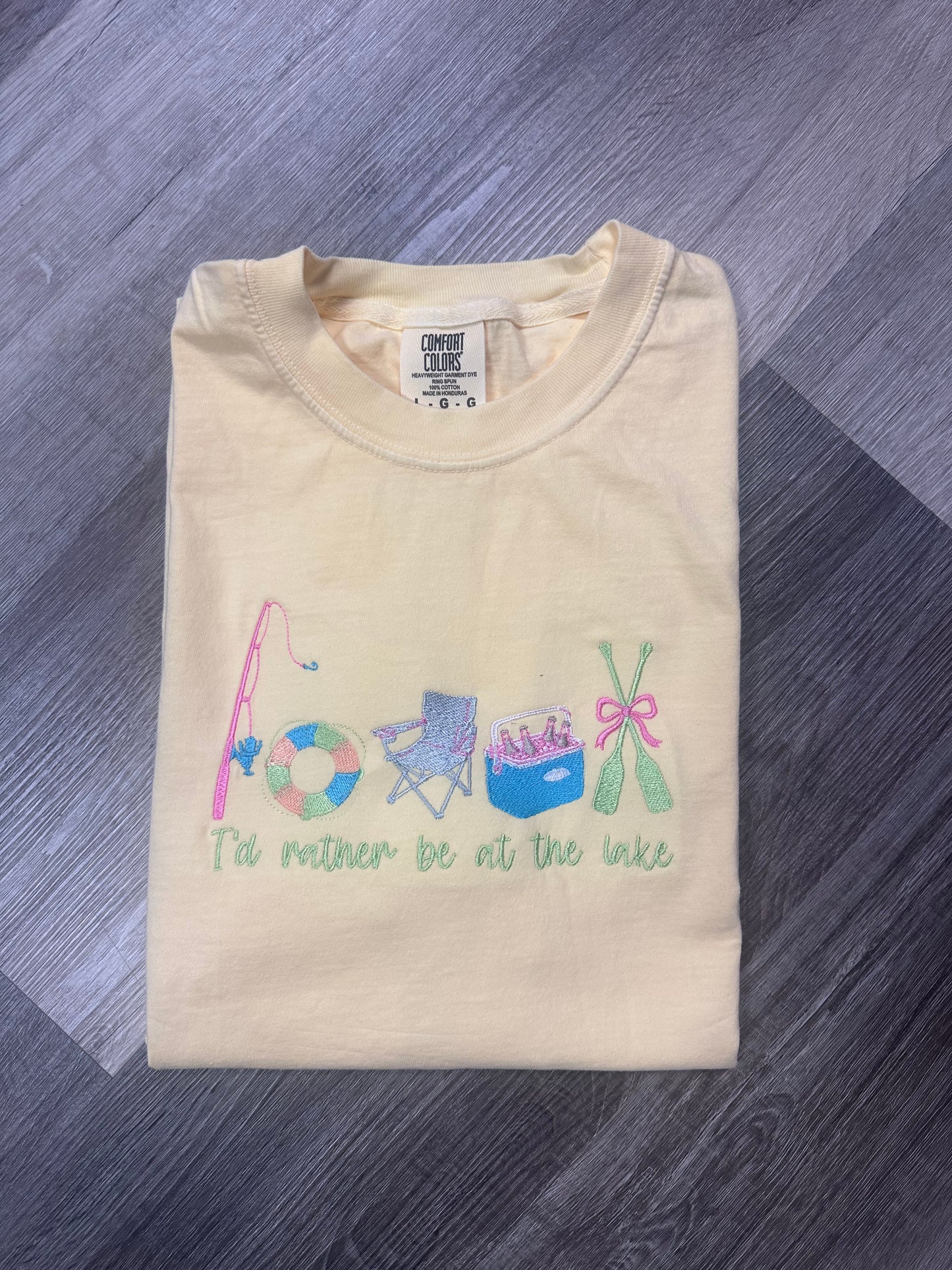 Rather Be At The Lake Embroidered Top