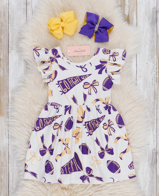 Girls Purple and Gold Team Dress
