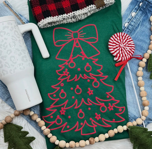 Red Puff Christmas Tree