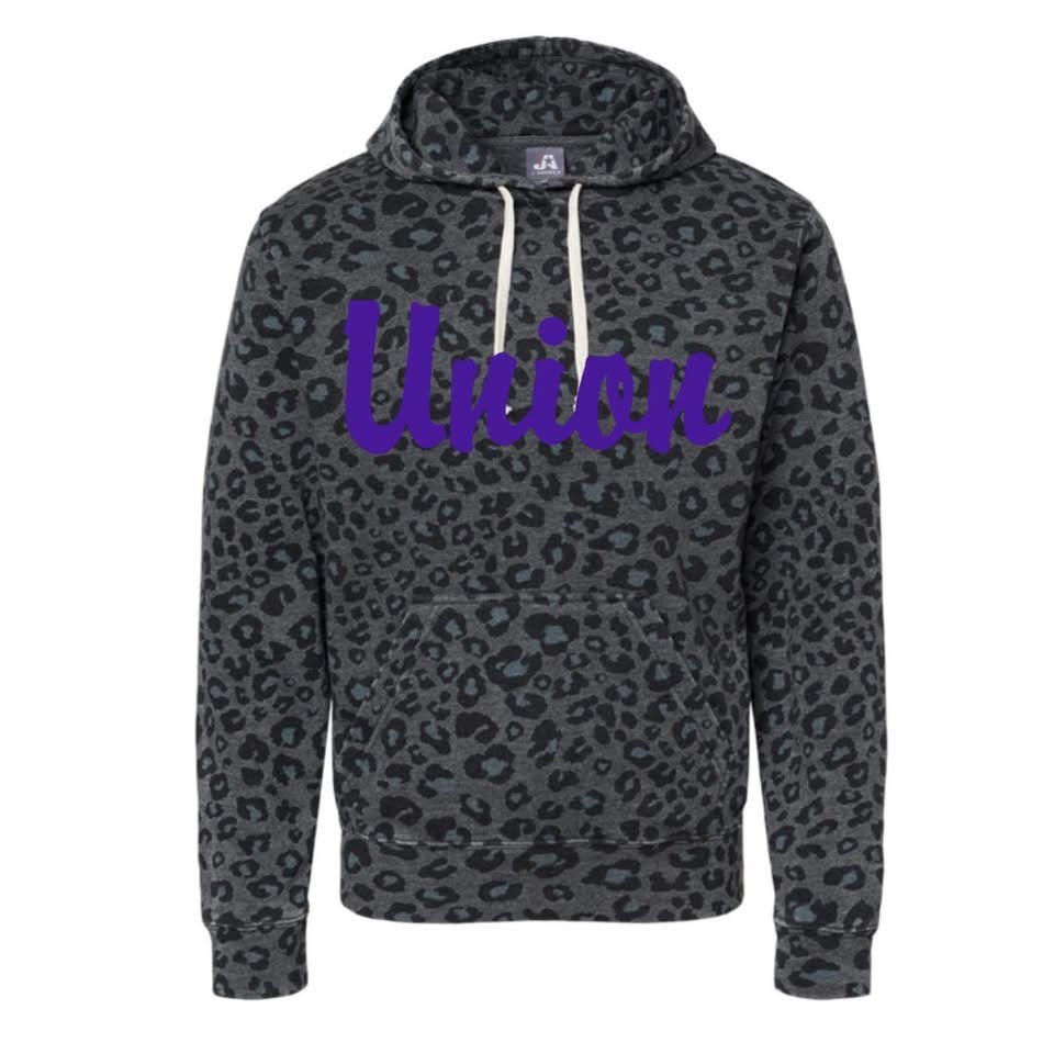 Union Black Leopard Hooded Sweatshirt