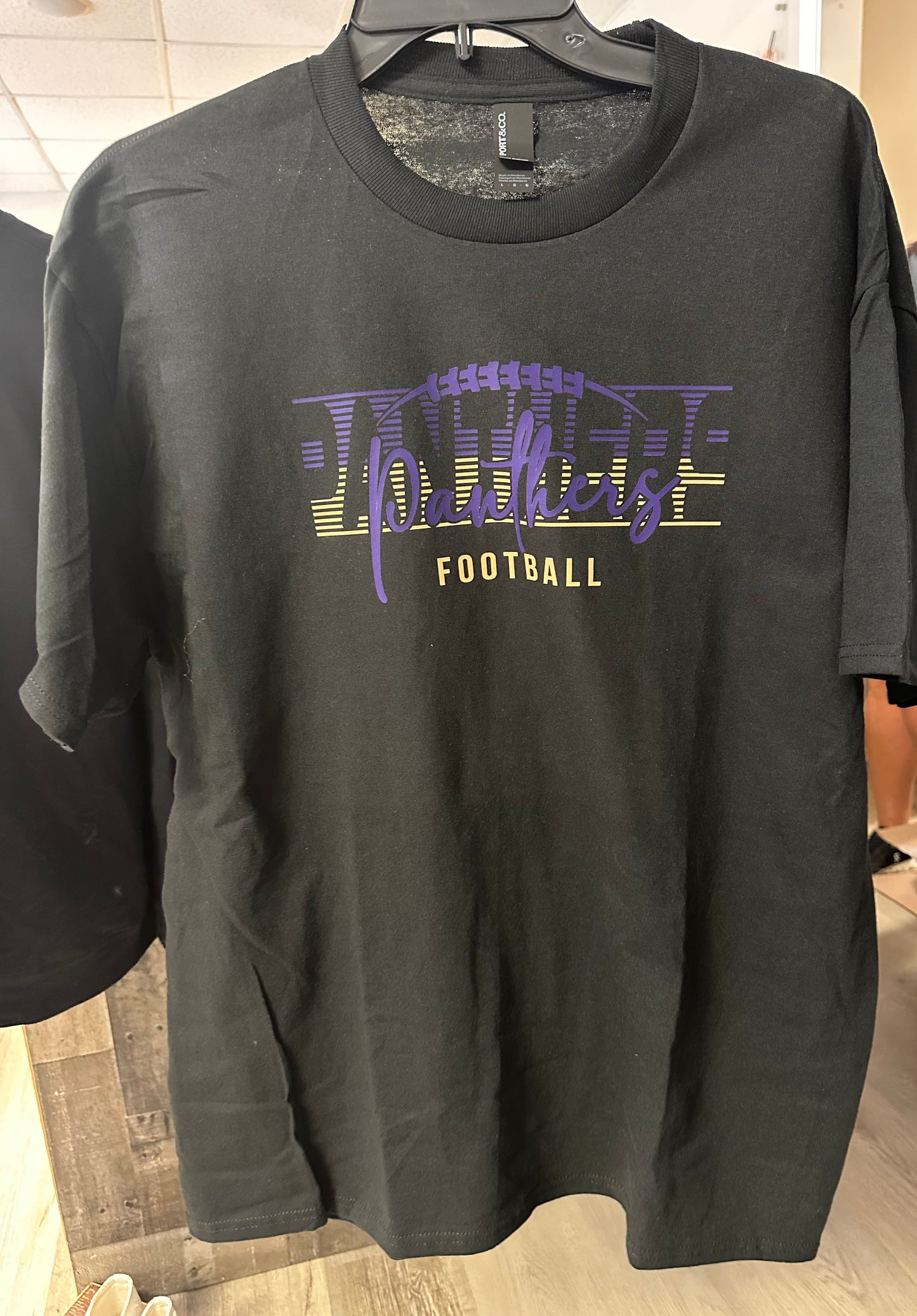 Lined Script Panthers Football- Youth
