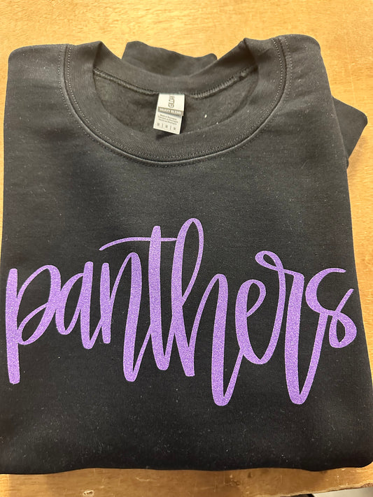 Glitter Purple Panthers Script