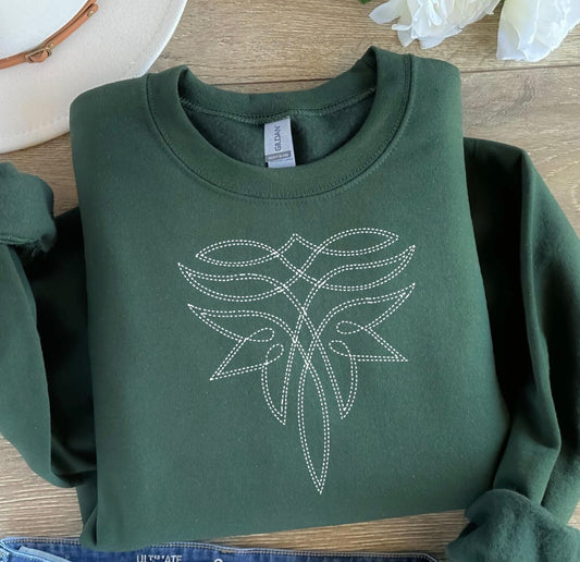 Western Stitching Embroidered Crewneck