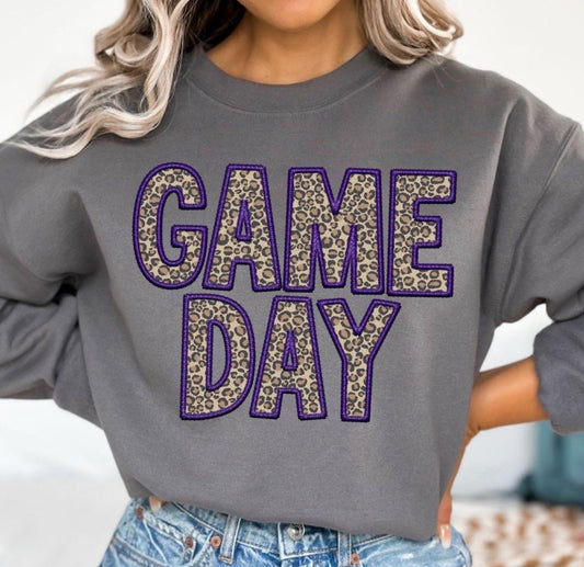 Purple/ Leopard Game Day