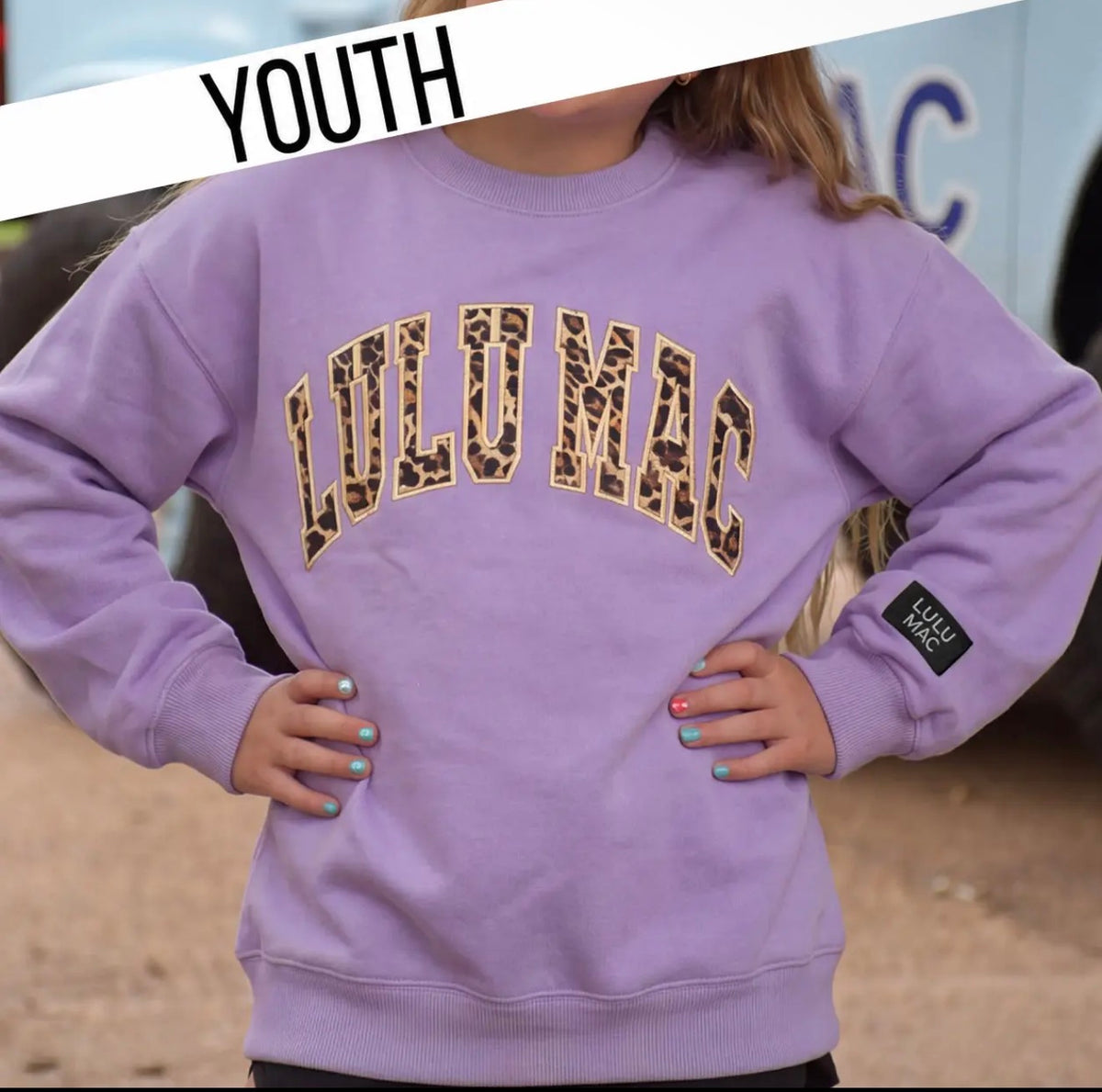 Youth Lulu Mac Lavender Crewneck