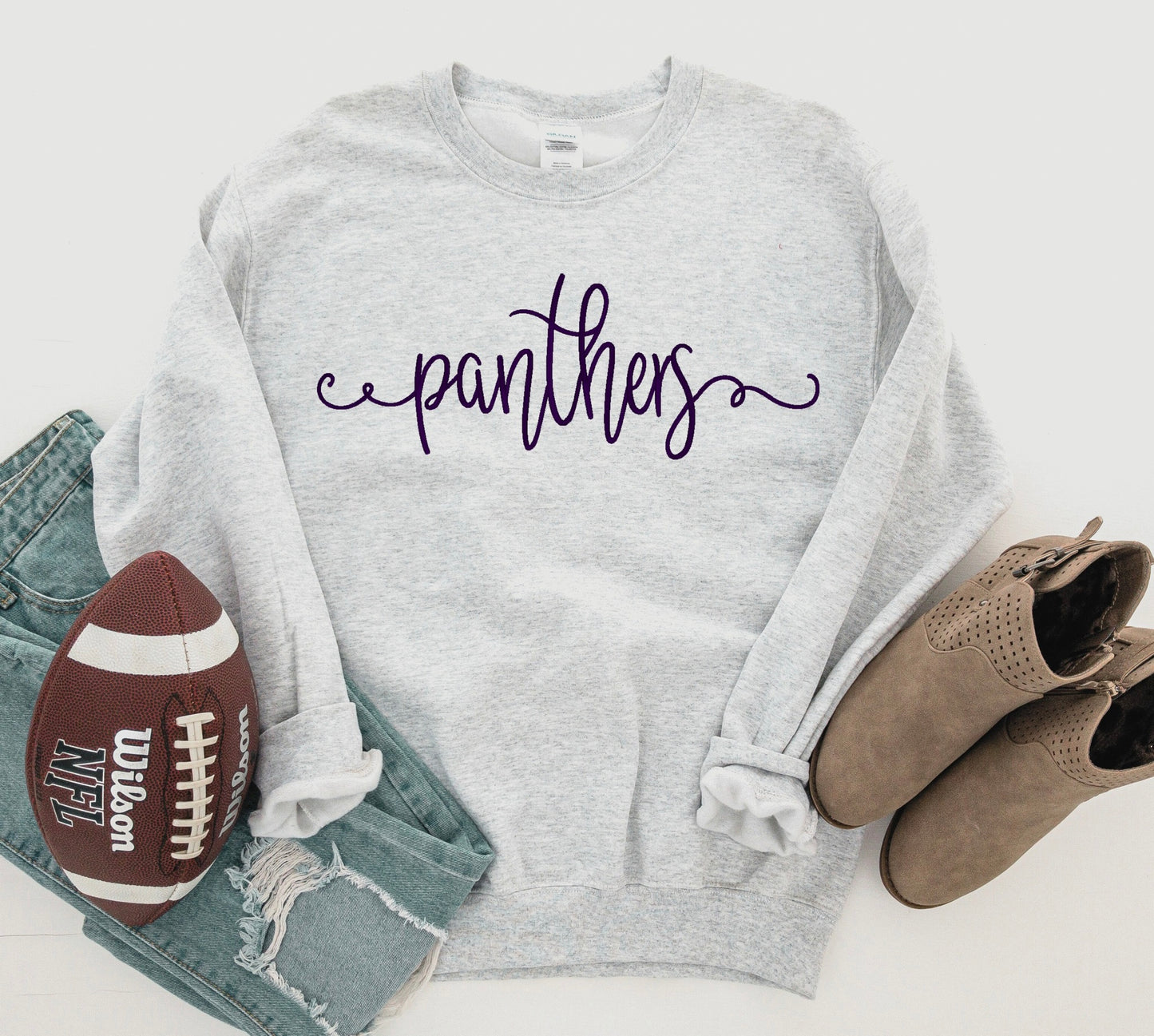 Panthers Script Embroidered Sweatshirt