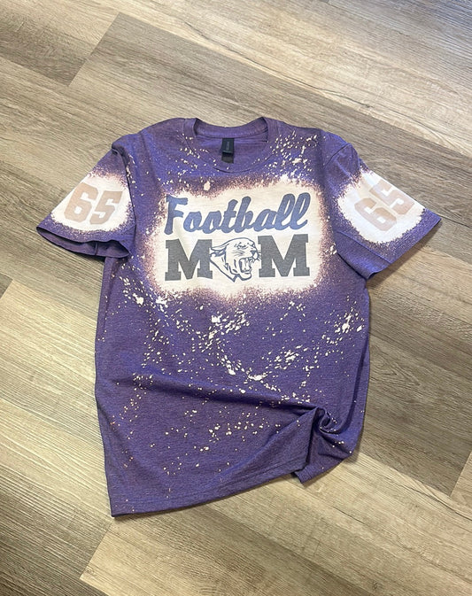 Bleached Football Mom with Number