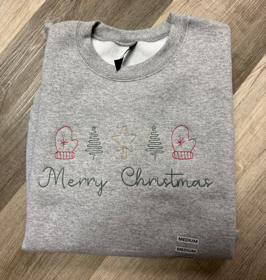 Woodland Christmas Embroidered Crewneck