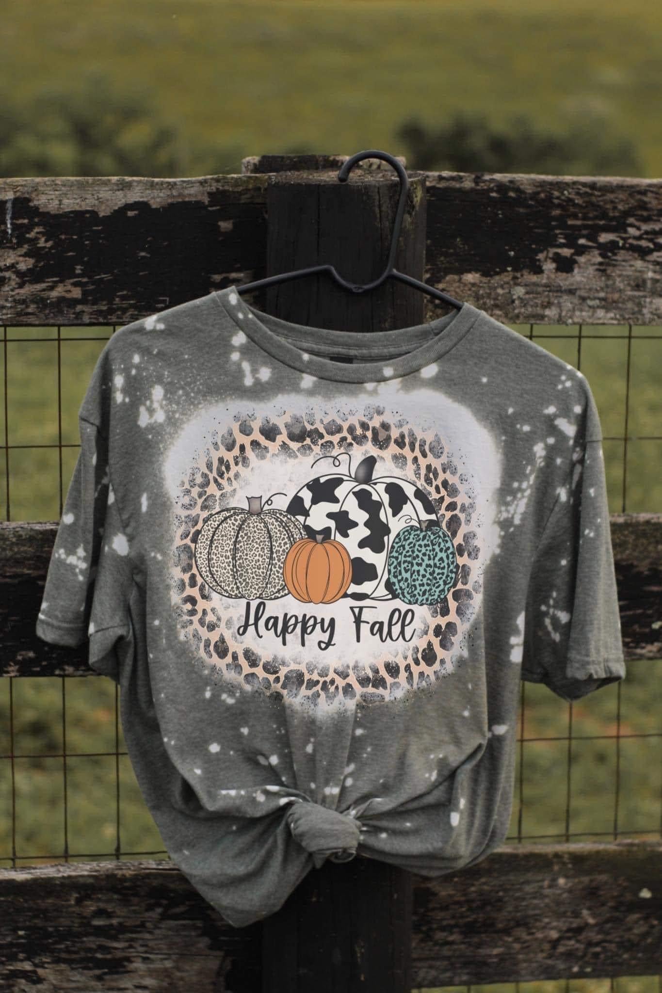 Bleached Happy Fall Cow Print