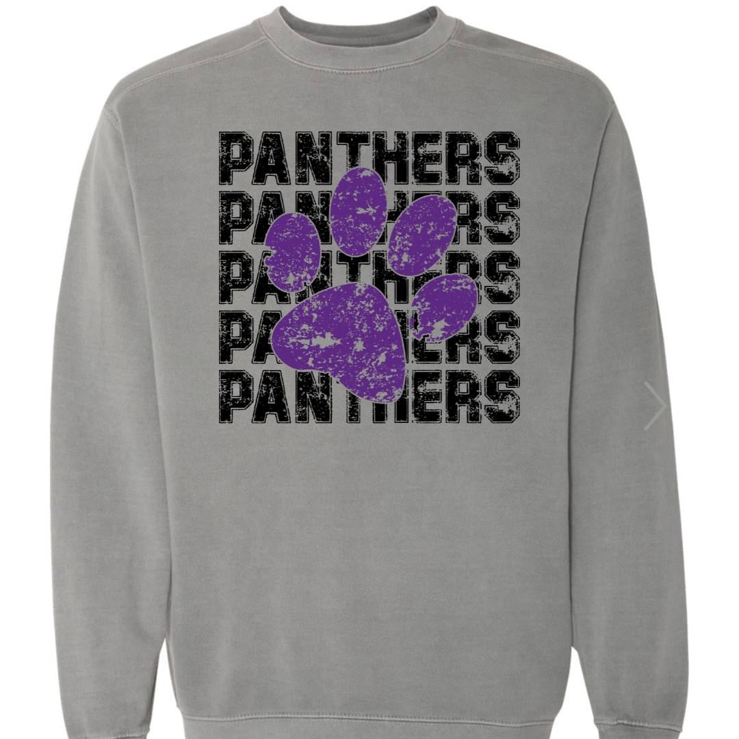 24 Panthers Distressed Repeat Paw- Adult