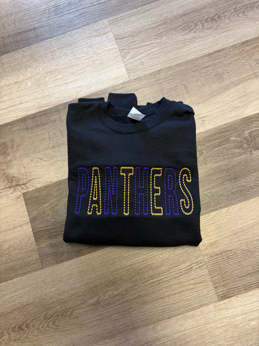 Panthers Candle Wick Embroidered Crewneck