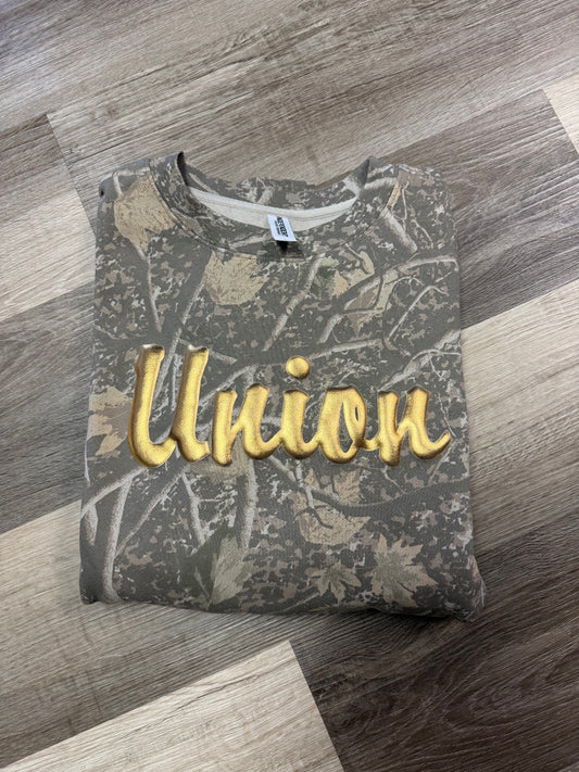Gold Metallic Puff Union Top