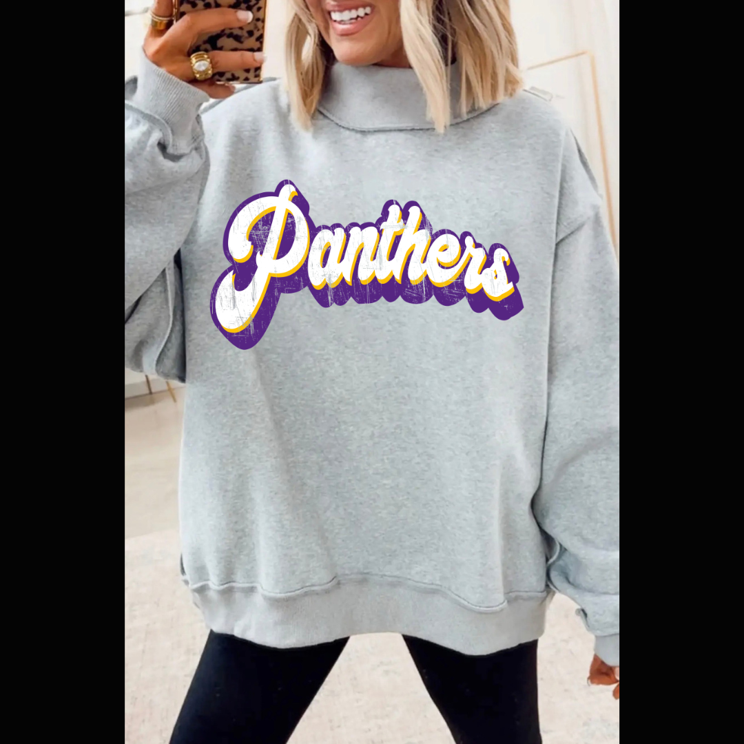 Retro Panthers Mock Neck Sweatshirt