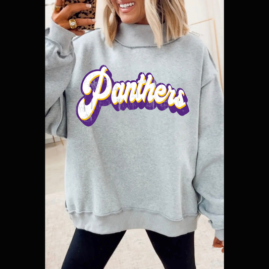 Retro Panthers Mock Neck Sweatshirt