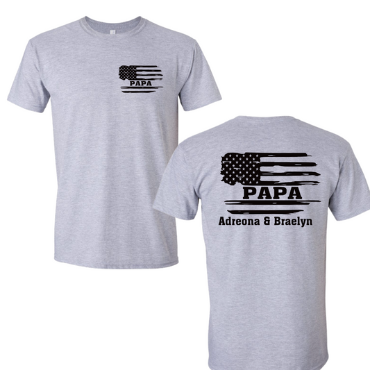 Father's Day Distressed Flag Tee