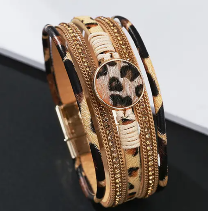 Leopard Print Magnetic Bracelet