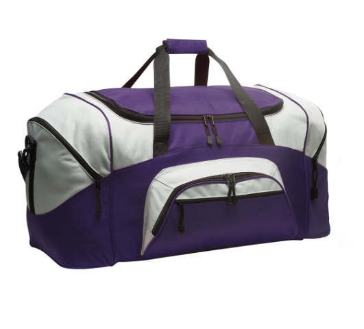 Port Authority Purple/ Grey Sport Duffle Bag