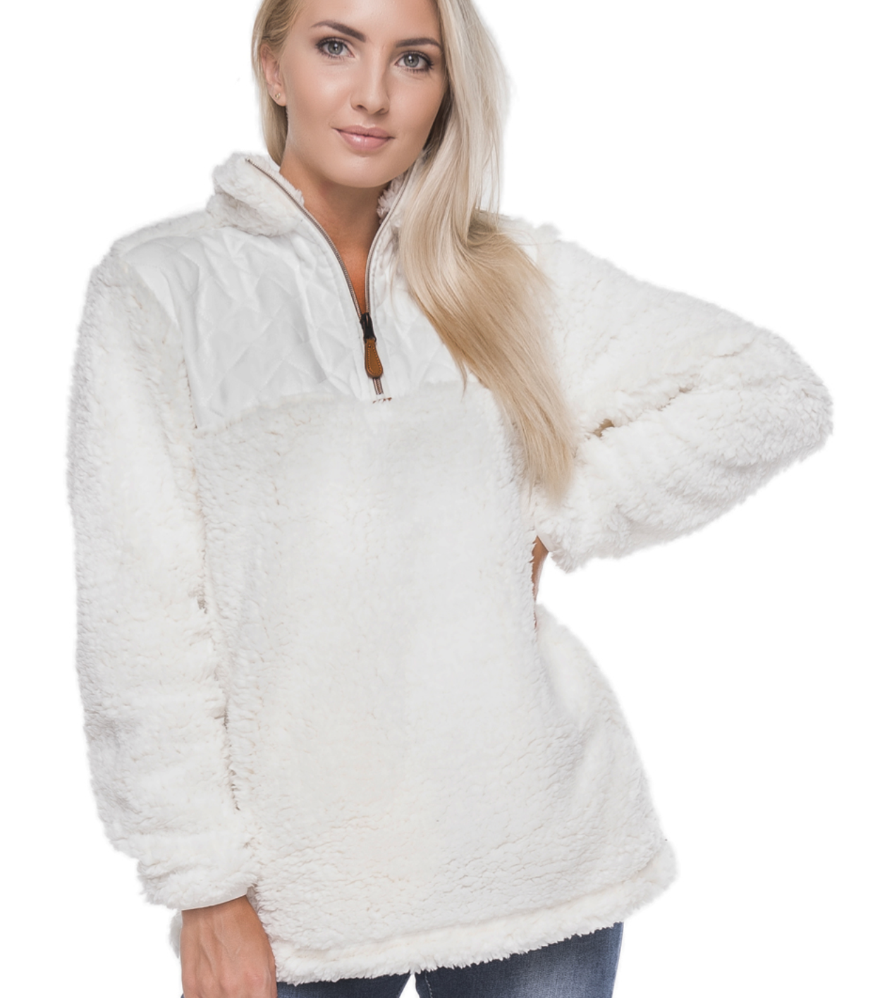 1/4 Zip Quilted Sherpa Pullover