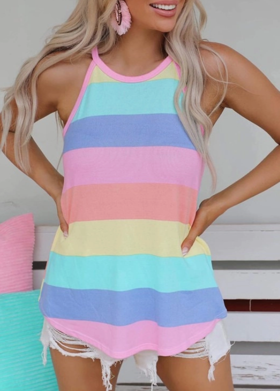 Knit Colorblock Tank Top