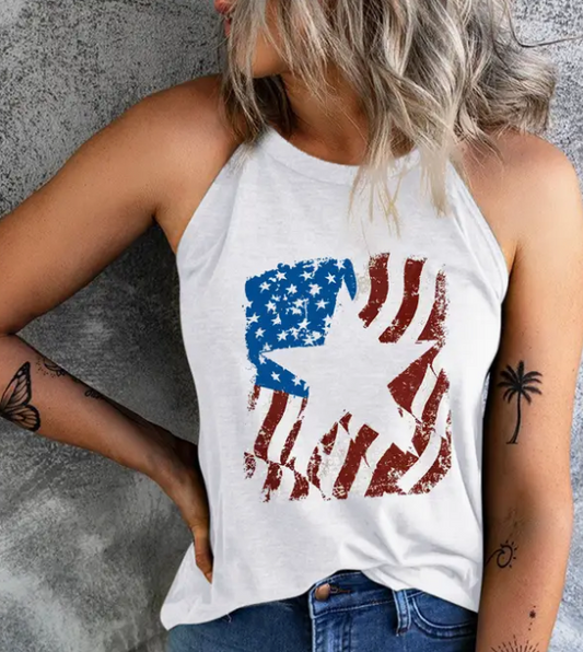 Distressed Flag Tank Top