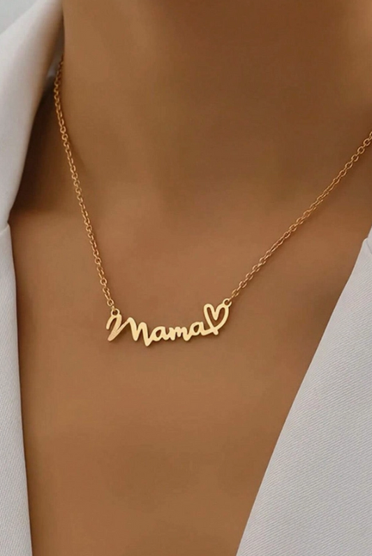 Mama Gold Heart Necklace