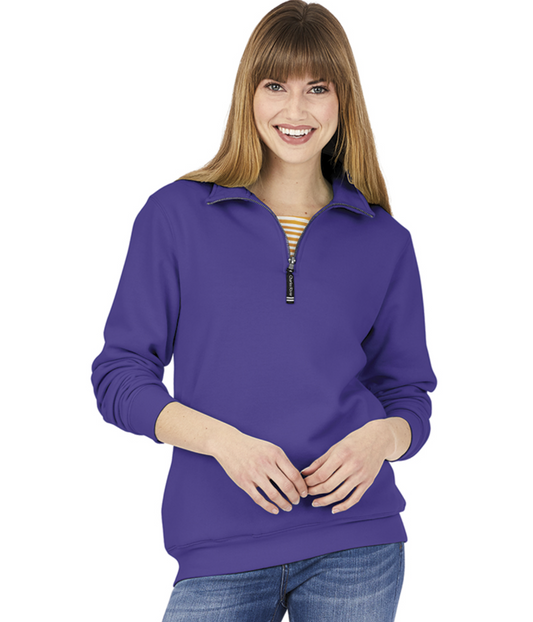 Purple Charles River Unisex 1/4 Zip Sweatshirt- Adult