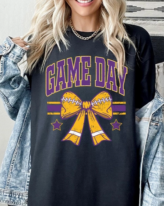 Distressed Game Day Purple/Gold