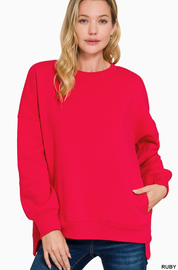 Hi-Low Fleece Pullover