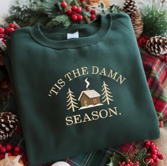 Tis The Damn Season Embroidered Crewneck