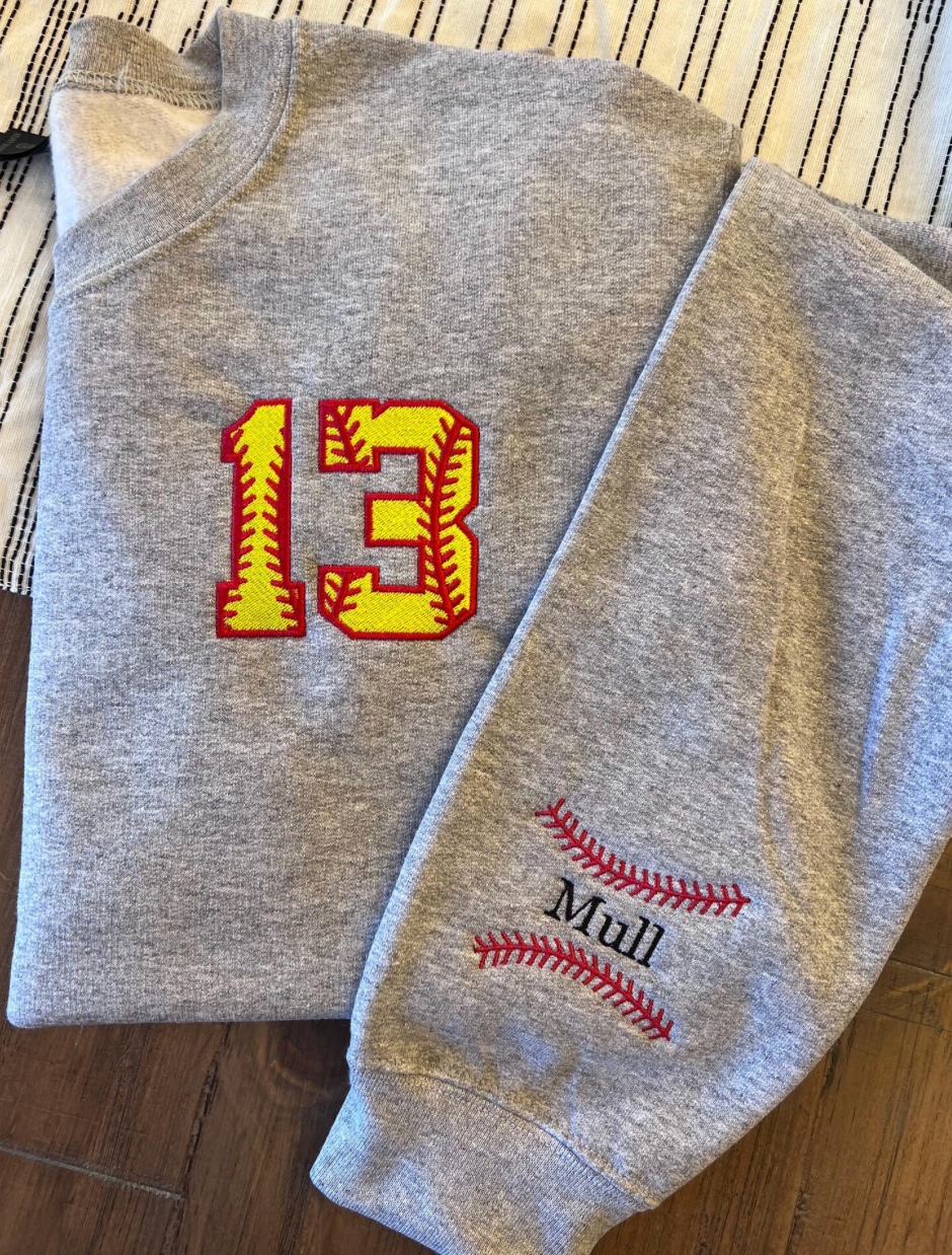 Baseball/Softball Personalized Number Crewneck