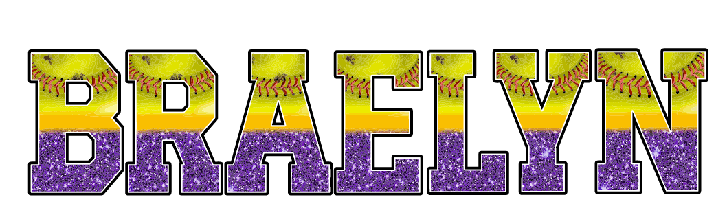 Girls Purple Glitter Softball UV Sticker
