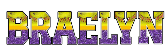 Girls Purple Glitter Softball UV Sticker