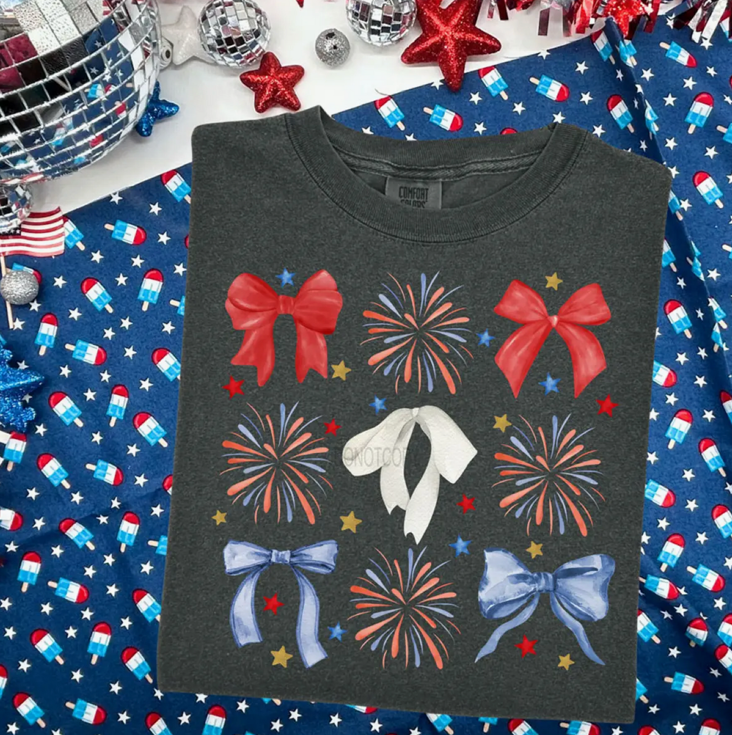 Patriotic Coquette Bow Collage CC Tee