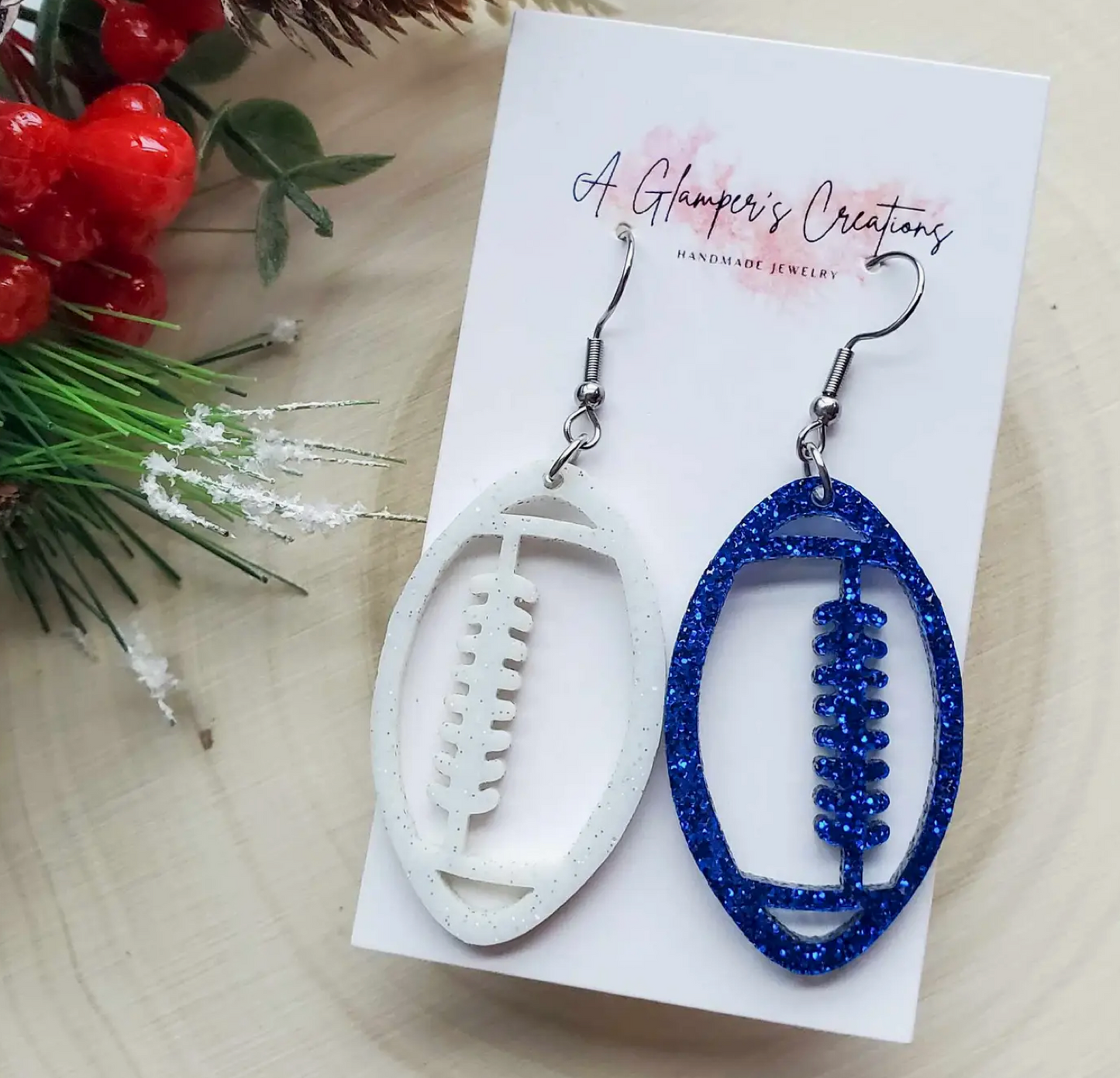 Football Dangle Earrings