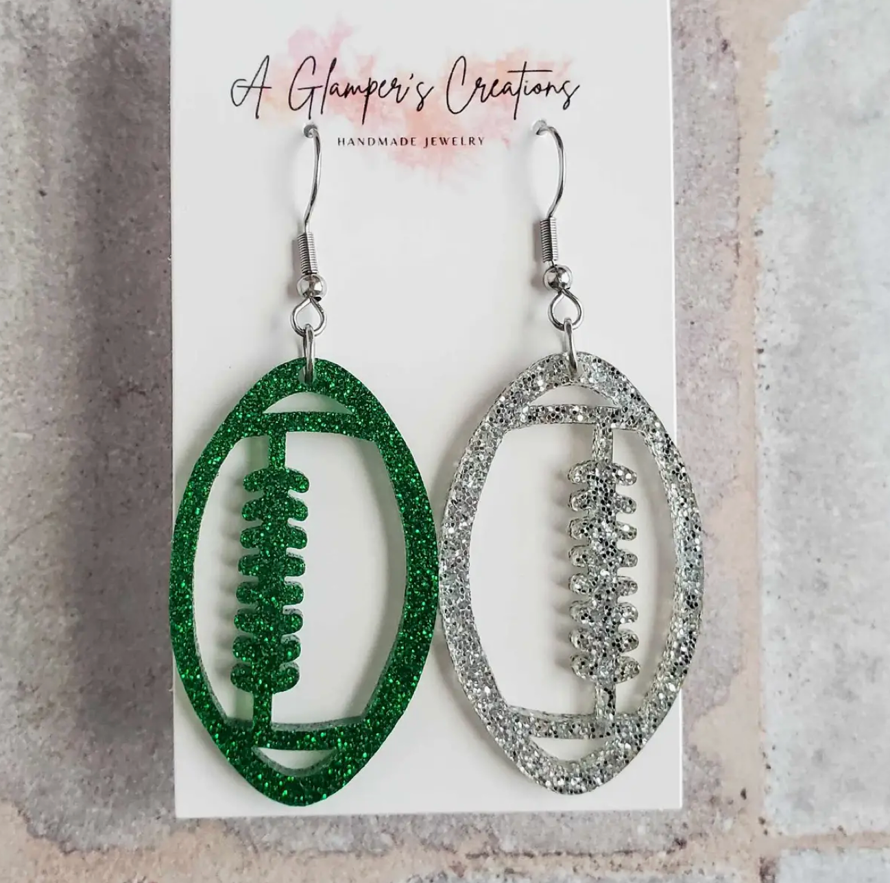 Football Dangle Earrings
