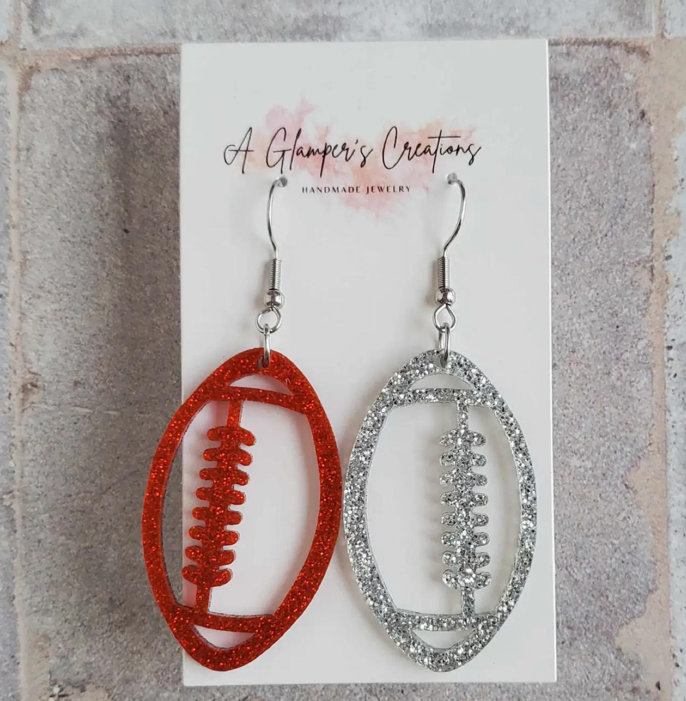 Football Dangle Earrings