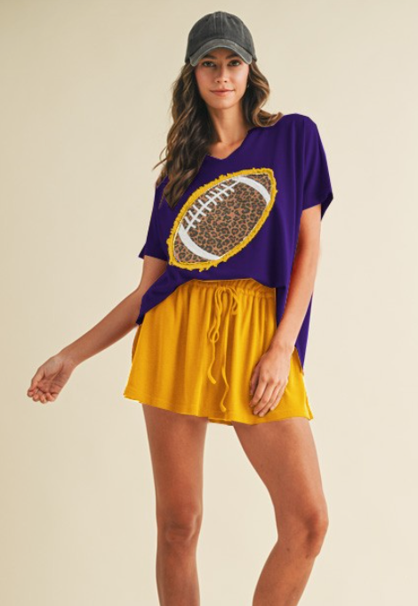 Purple Football Patch Top