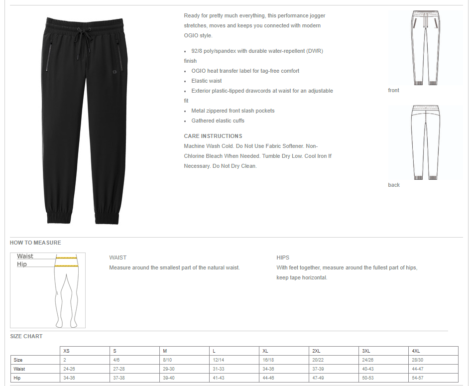 Women's Black Joggers