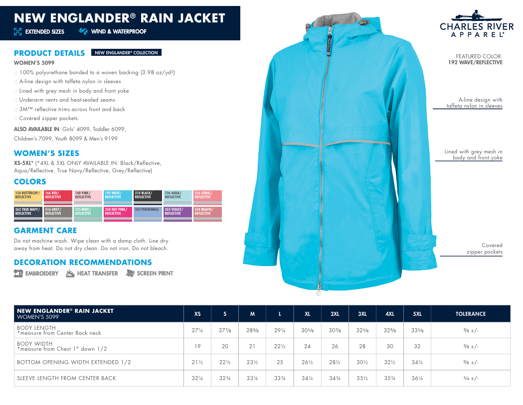 Charles River Rain Jacket- Women's