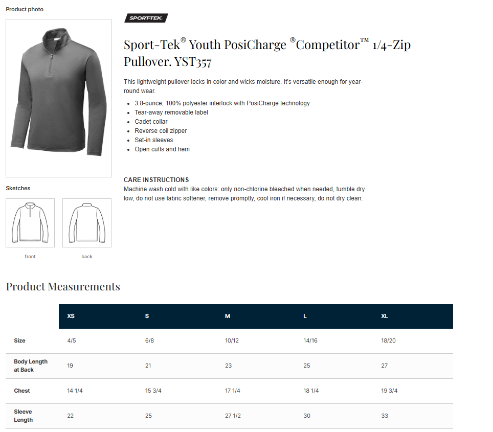 UC Golf Youth 1/4 Zip Pullover