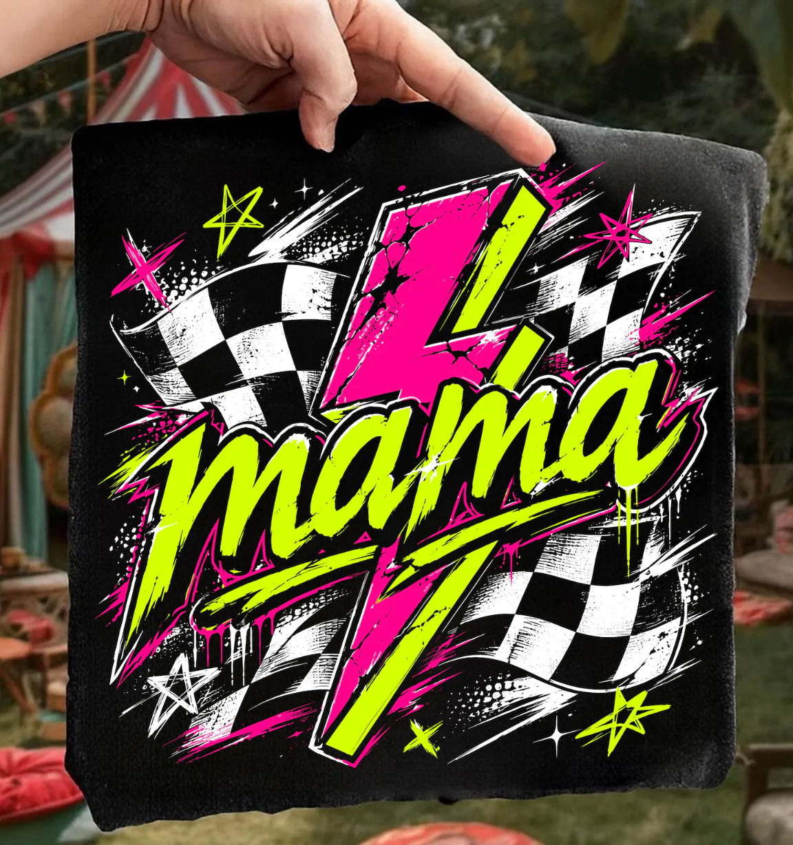 Checkered Mama Neon