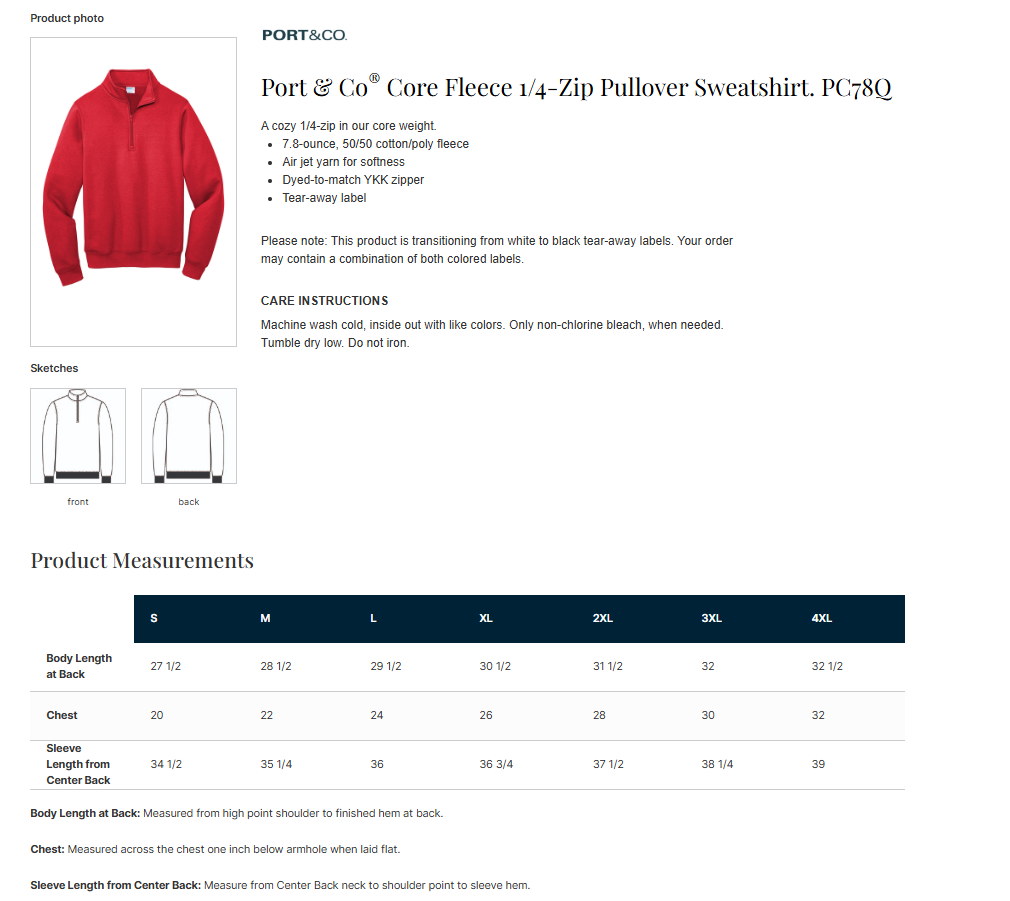 UC Panthers 1/4 Zip Pullover